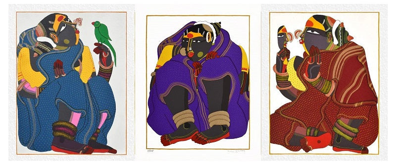 THVA-Telengana Woman in Blue, Purple & Red