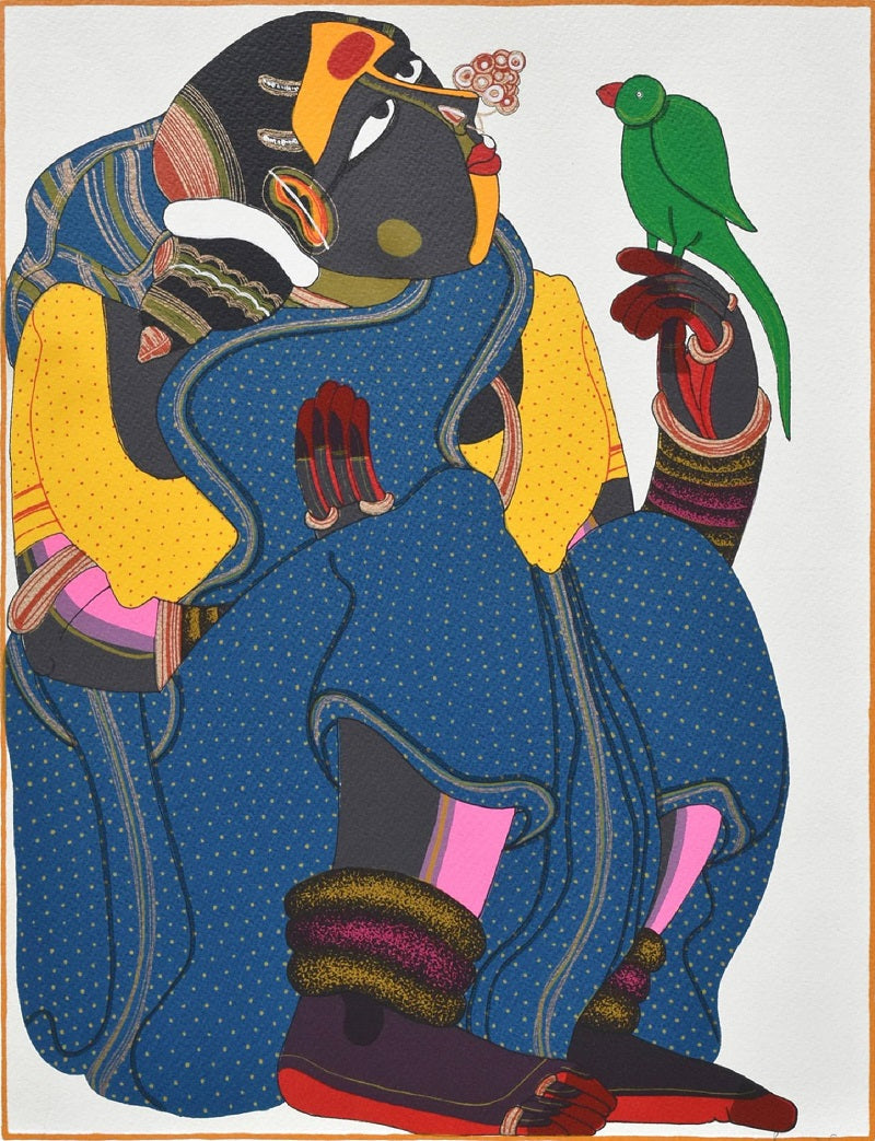 THVA-Telengana Woman in Blue, Purple & Red