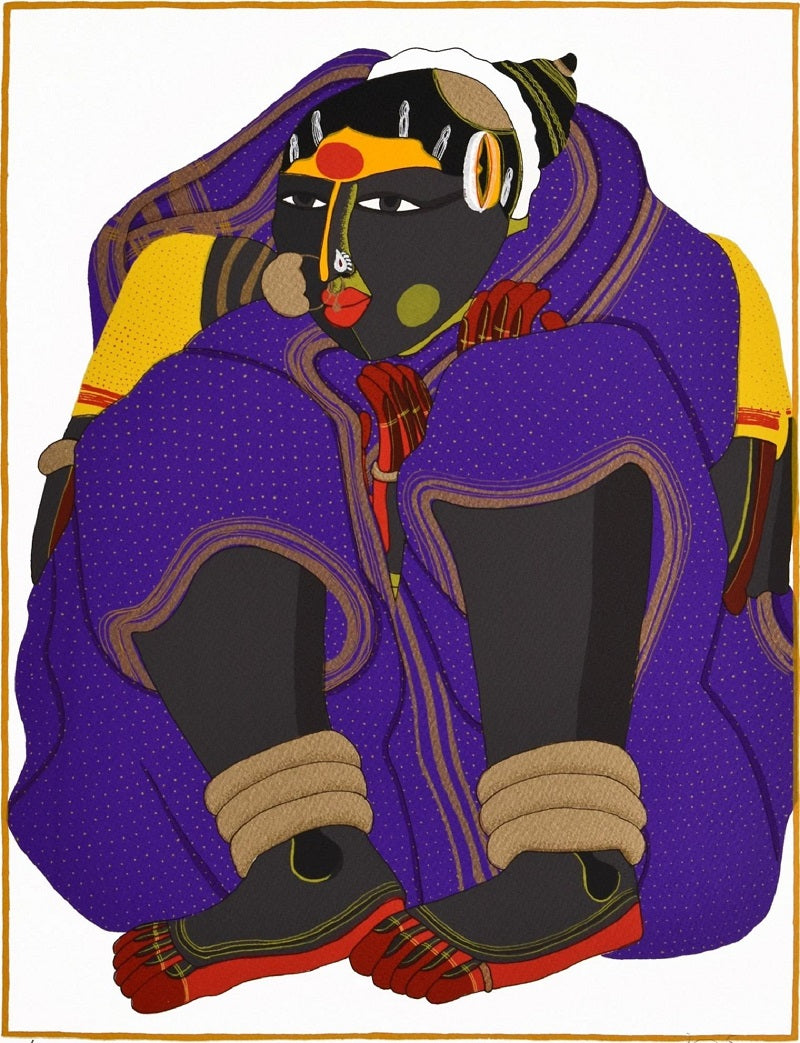 THVA-Telengana Woman in Blue, Purple & Red