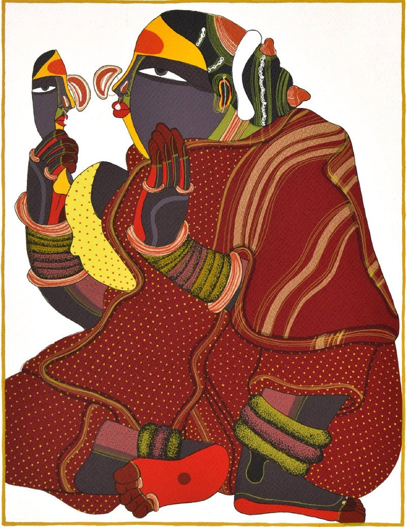 THVA-Telengana Woman in Blue, Purple & Red