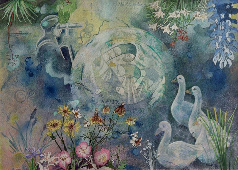 Arunanshu Chowdhury-Passage to Mansarovar with golden swans