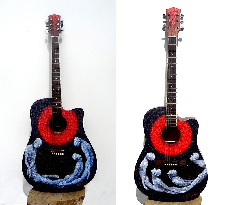 Kamar Alam-Untitled (Painted Guitars)