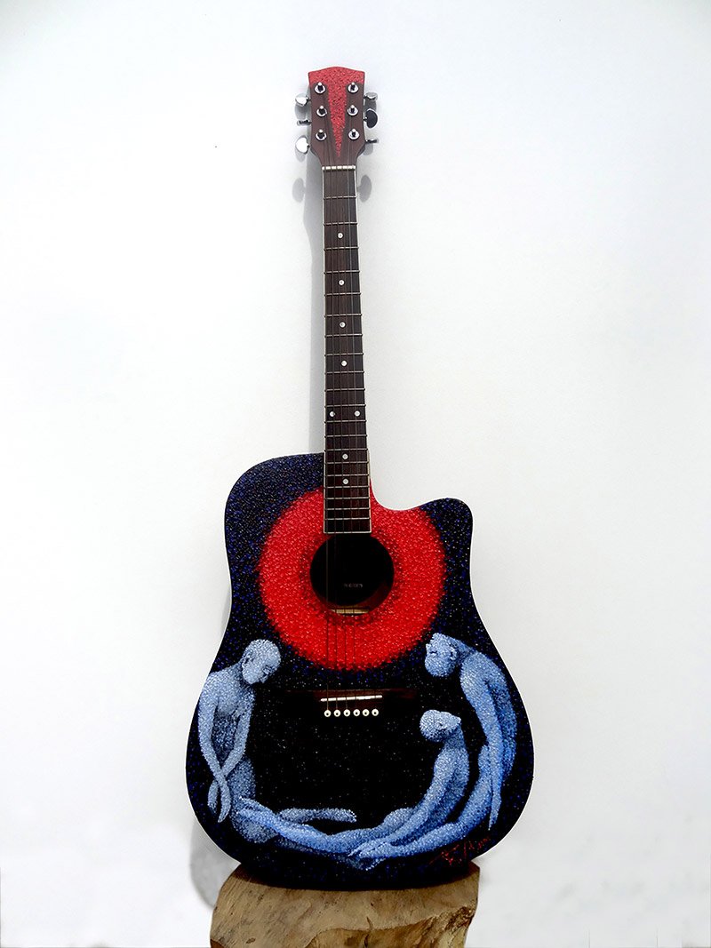 Kamar Alam-Untitled (Painted Guitars)