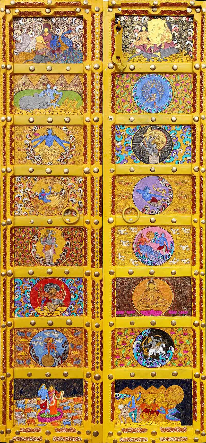 Seema Kohli-Open the door (Painted Life size doors)