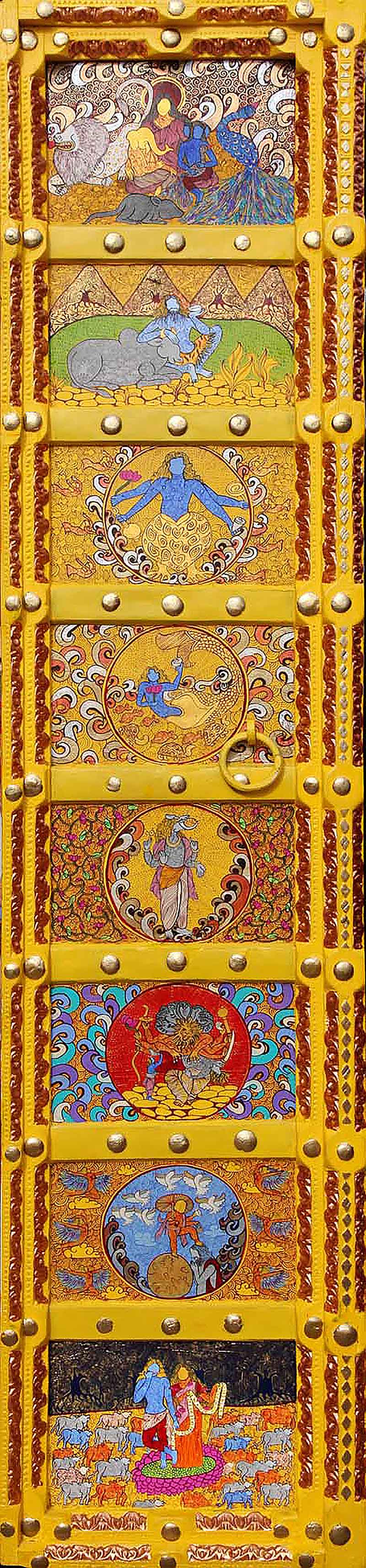 Seema Kohli-Open the door (Painted Life size doors)