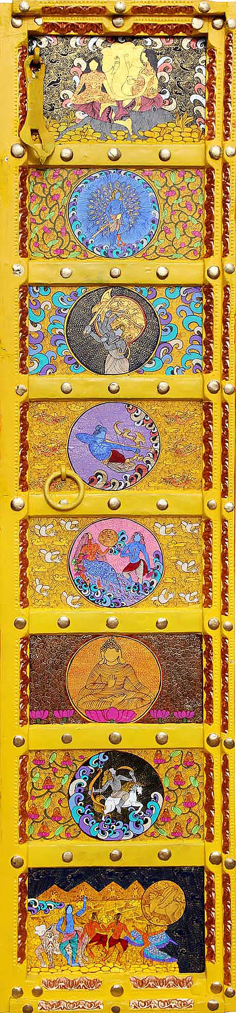 Seema Kohli-Open the door (Painted Life size doors)