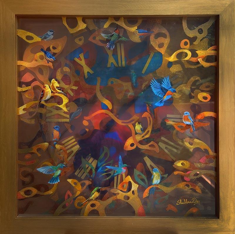 Shubhra Das-Flowing Serenity I (Wall Clock)