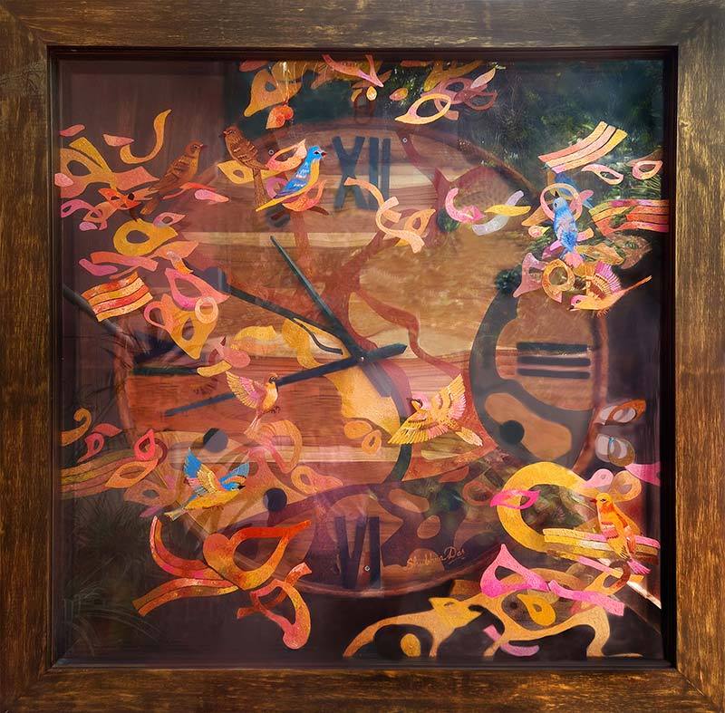 Shubhra Das-Flowing Serenity II (Wall Clock)