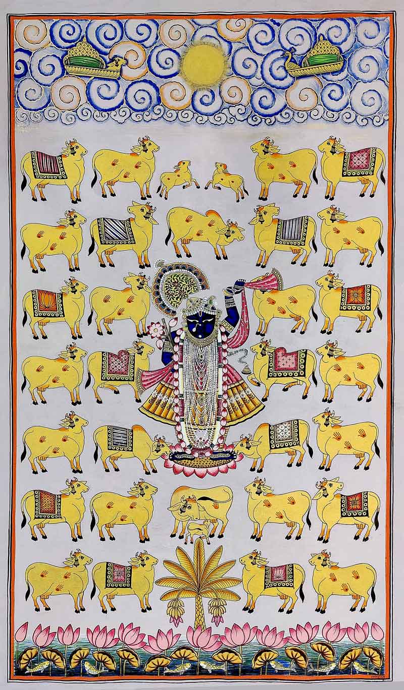 Mahesh Kumar Vishnoi-Shrinathji with golden cows